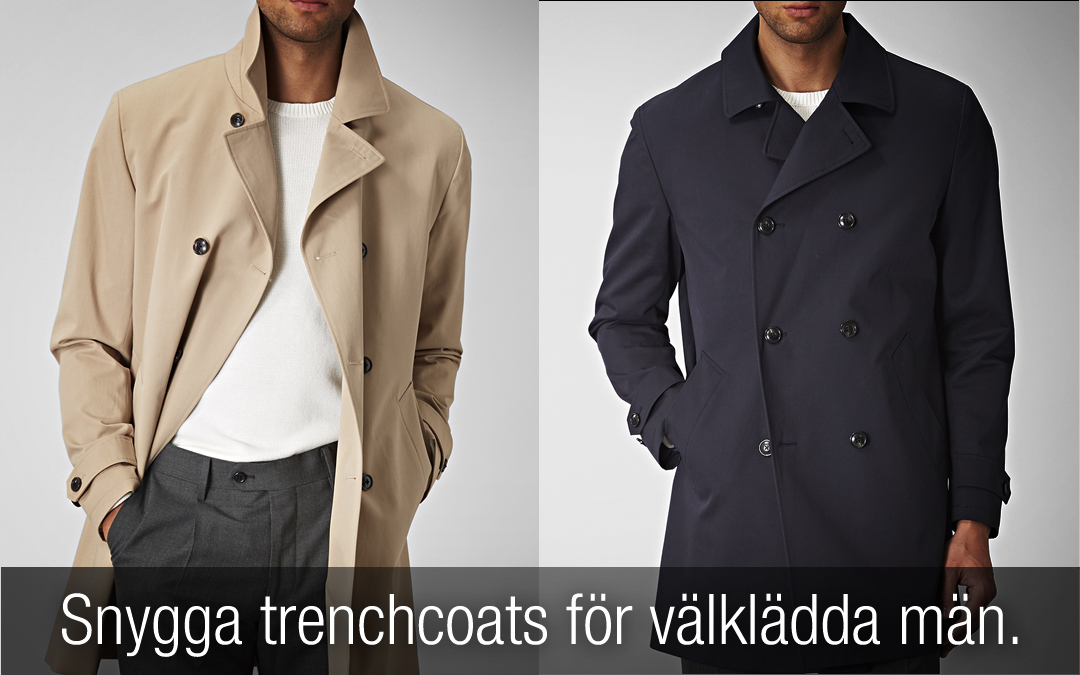 Trenchcoat herr. Snygga trenchcoats för män!