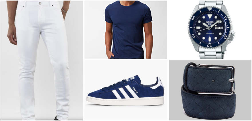 Vita jeans herr Outfit