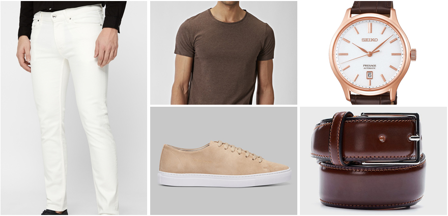 Vita jeans outfit herr