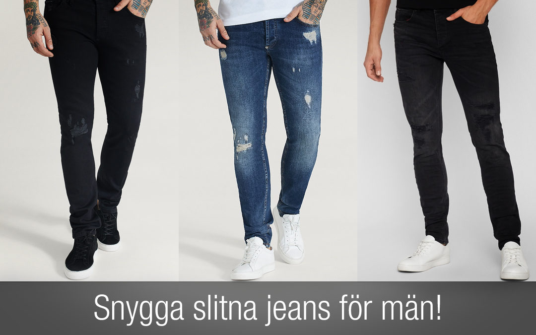 Slitna jeans herr