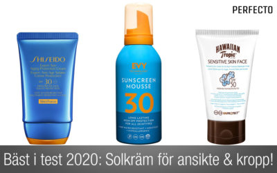 Bäst i test 2020: Solkräm för ansikte och kropp.